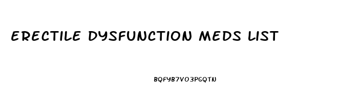 erectile dysfunction meds list