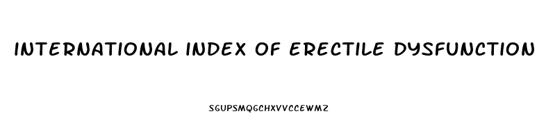 international index of erectile dysfunction