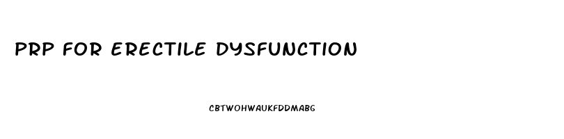prp for erectile dysfunction