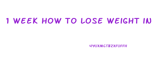 1 week how to lose weight in your face