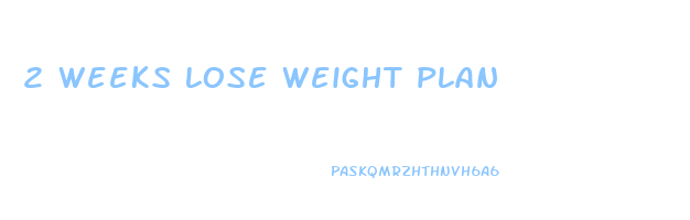 2 weeks lose weight plan