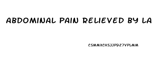 Abdominal Pain Relieved By Laying Down