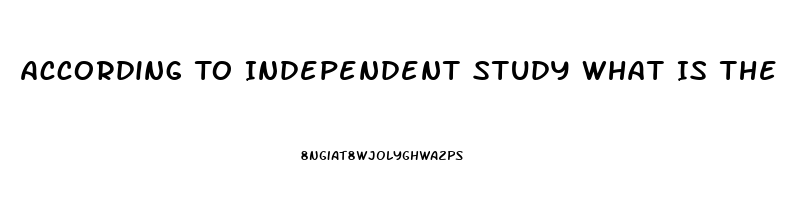 According To Independent Study What Is The Best Male Enhancement Pill