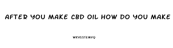 After You Make Cbd Oil How Do You Make It Into Concentrate