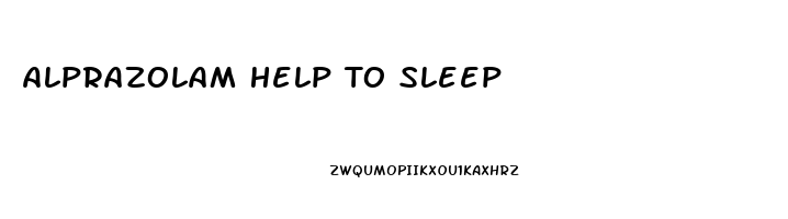 Alprazolam Help To Sleep