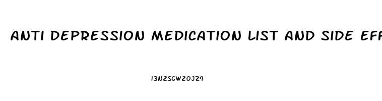 Anti Depression Medication List And Side Effects