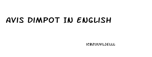 Avis Dimpot In English