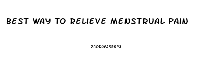 Best Way To Relieve Menstrual Pain
