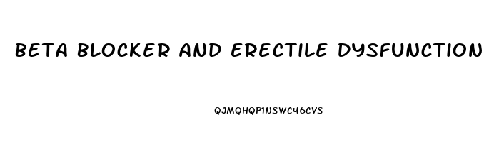 Beta Blocker And Erectile Dysfunction