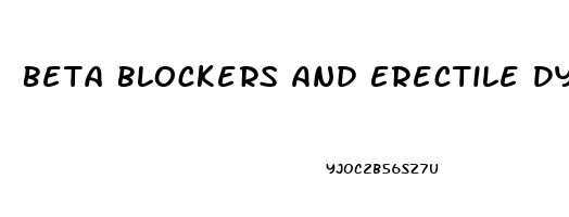 Beta Blockers And Erectile Dysfunction