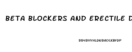 Beta Blockers And Erectile Dysfunction