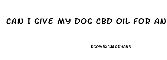 Can I Give My Dog Cbd Oil For Anxiety