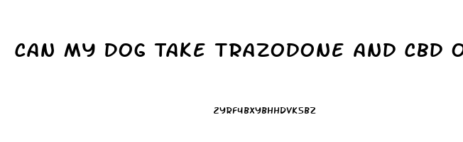 Can My Dog Take Trazodone And Cbd Oil Together