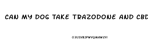 Can My Dog Take Trazodone And Cbd Oil Together