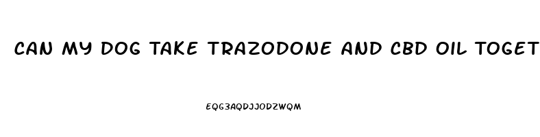 Can My Dog Take Trazodone And Cbd Oil Together