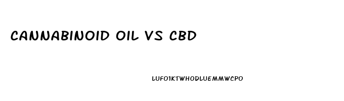 Cannabinoid Oil Vs Cbd