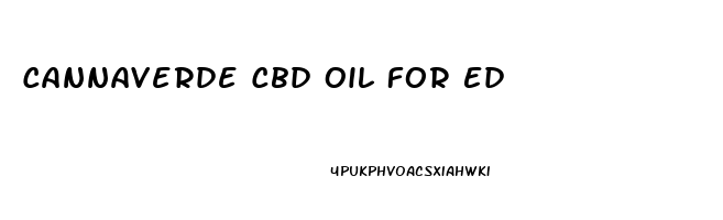 Cannaverde Cbd Oil For Ed
