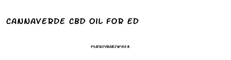 Cannaverde Cbd Oil For Ed