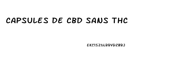 Capsules De Cbd Sans Thc