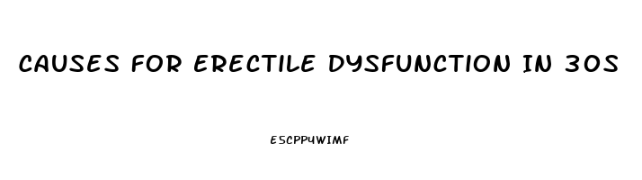 Causes For Erectile Dysfunction In 30s