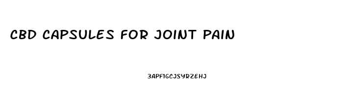 Cbd Capsules For Joint Pain