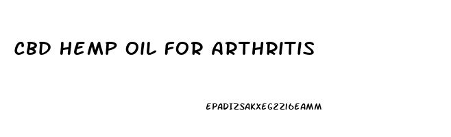 Cbd Hemp Oil For Arthritis