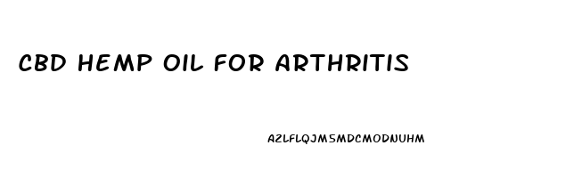 Cbd Hemp Oil For Arthritis