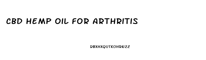 Cbd Hemp Oil For Arthritis