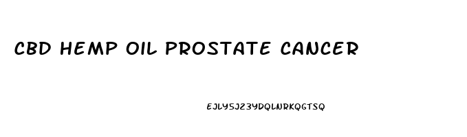 Cbd Hemp Oil Prostate Cancer