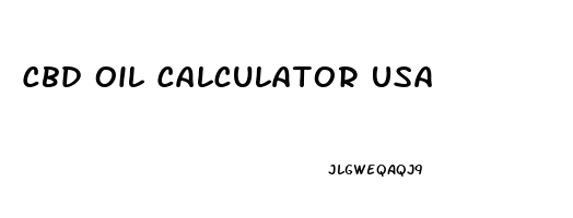 Cbd Oil Calculator Usa