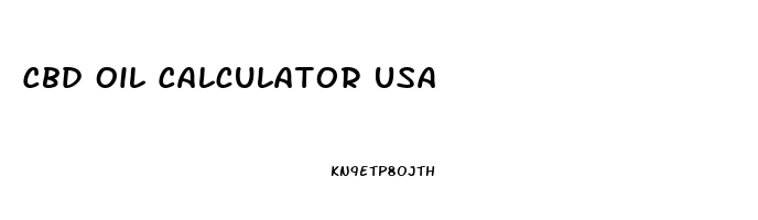 Cbd Oil Calculator Usa