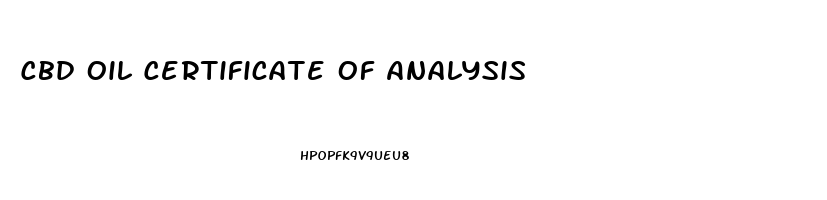 Cbd Oil Certificate Of Analysis