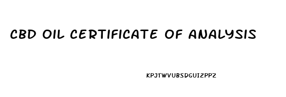Cbd Oil Certificate Of Analysis