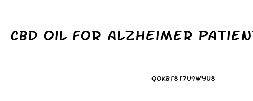 Cbd Oil For Alzheimer Patients