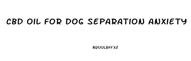 Cbd Oil For Dog Separation Anxiety