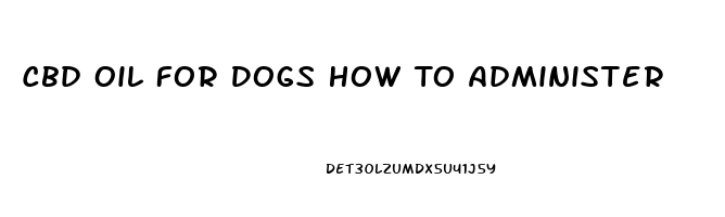 Cbd Oil For Dogs How To Administer