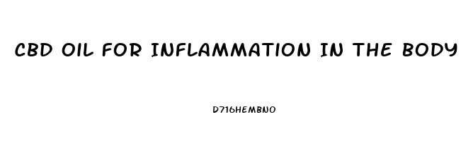 Cbd Oil For Inflammation In The Body