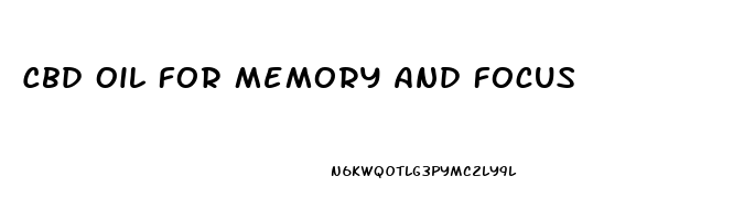 Cbd Oil For Memory And Focus