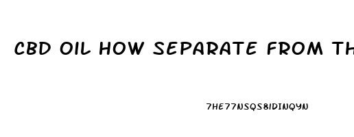 Cbd Oil How Separate From Thc Limit