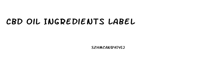 Cbd Oil Ingredients Label