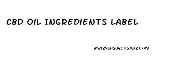 Cbd Oil Ingredients Label