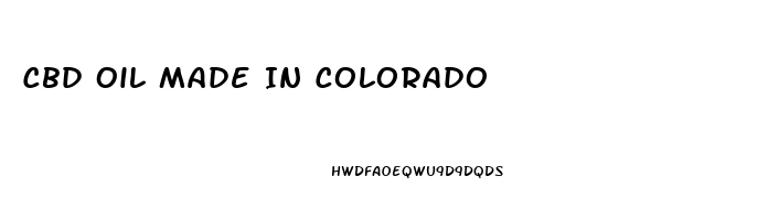 Cbd Oil Made In Colorado