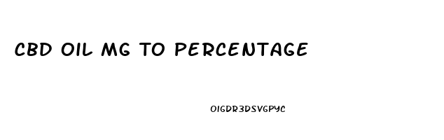 Cbd Oil Mg To Percentage