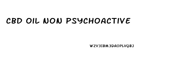 Cbd Oil Non Psychoactive