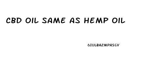 Cbd Oil Same As Hemp Oil