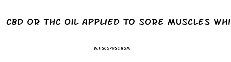 Cbd Or Thc Oil Applied To Sore Muscles Which Works Better To Relieve Pain