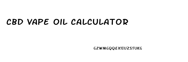 Cbd Vape Oil Calculator