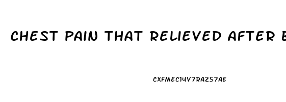 Chest Pain That Relieved After Burping