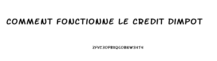 Comment Fonctionne Le Credit Dimpot