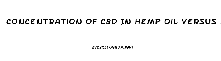 Concentration Of Cbd In Hemp Oil Versus Medical